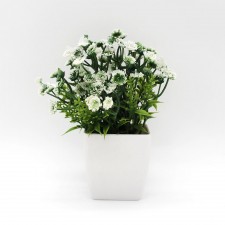 Fleur artificielle Blanc avec pot