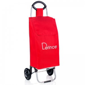Chariot de Courses DERINCE avec Sac Imperméable Rouge