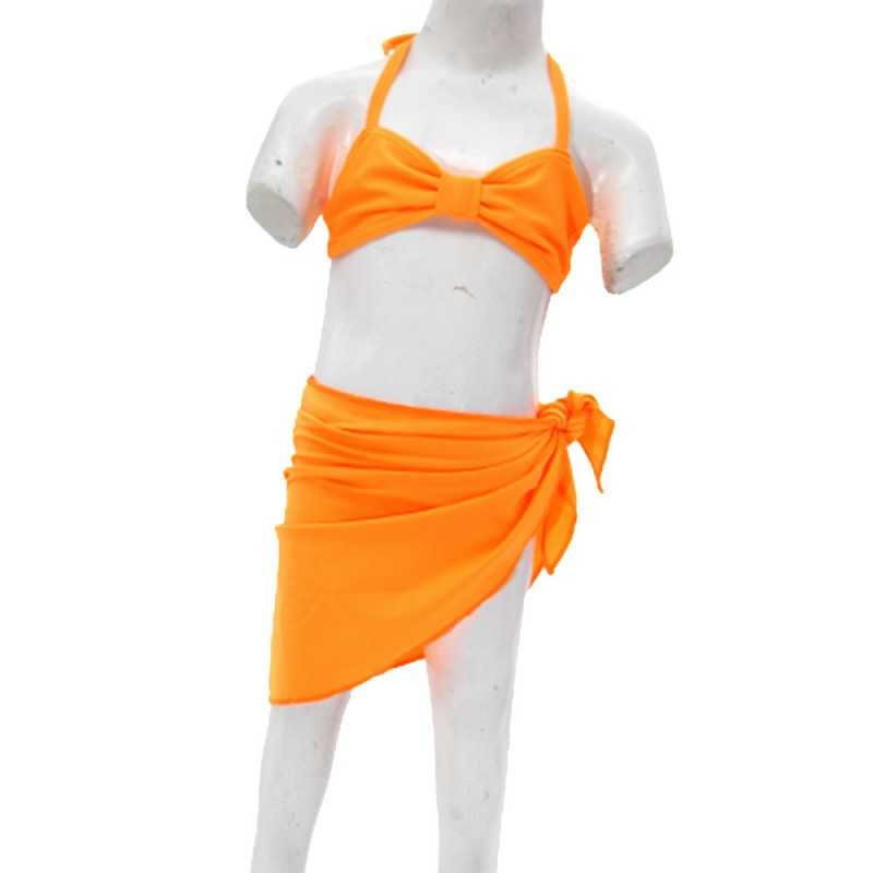 Maillot de bain Enfant Bikini 3 pi ces Kan orange fluo Last Price