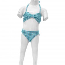 Maillot de bain Enfant Bikini 3 pièces Kan - Bleu Ciel-blanc