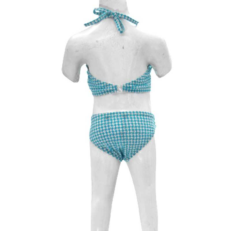 Maillot De Bain 3 Pièces Fille - Bikini Tropical à Volants Avec Bustier Rembourré - Chloro Résistant été 2025