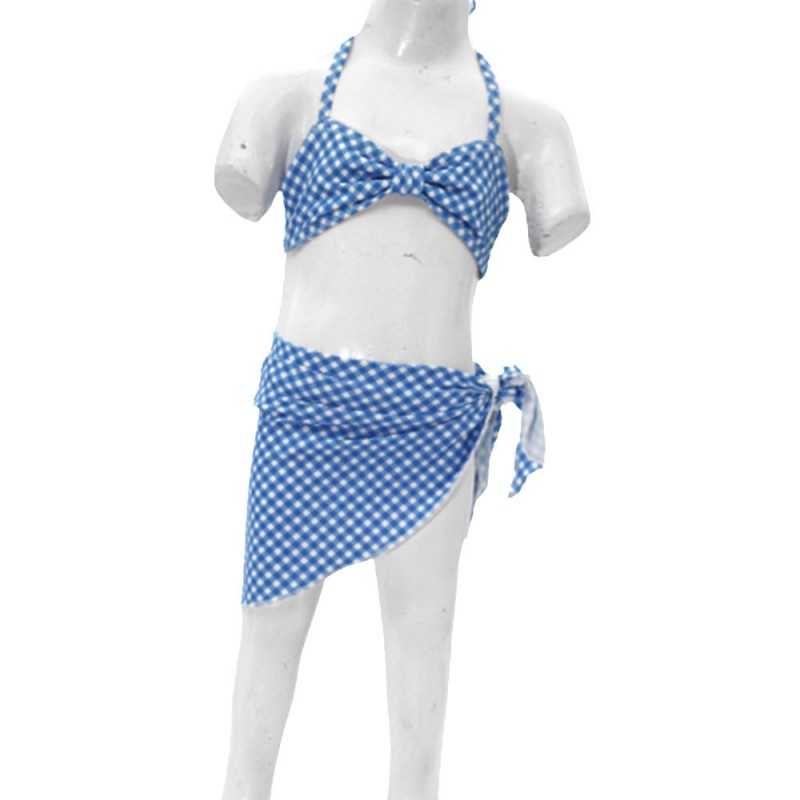 Maillot de bain Enfant Bikini 3 pièces Kan - Bleu-blanc