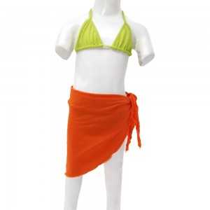 Maillot de bain Enfant Bikini 3 pièces Kan 6 ans -Orangé-vert Pistache