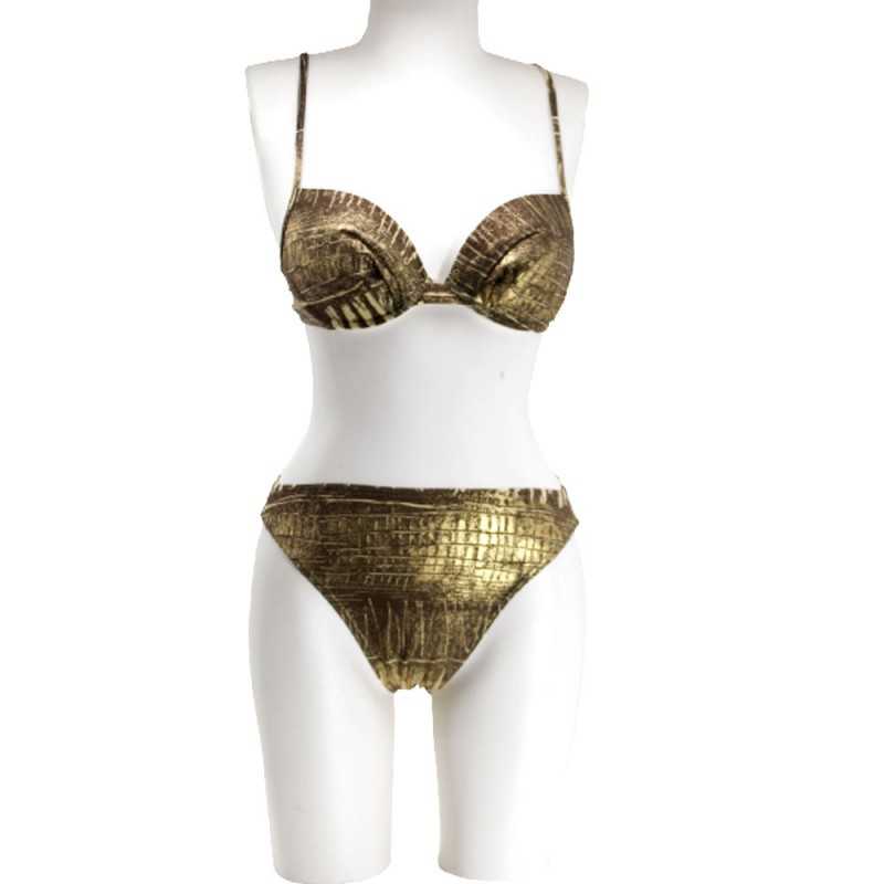 Maillot de bain femme Bikini 2 pièces Kan - Marron-Doré