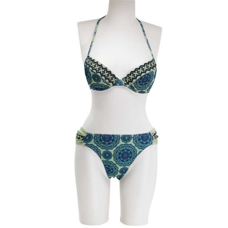 Maillot de bain femme Bikini 2 pièces Kan - Bleu-vert