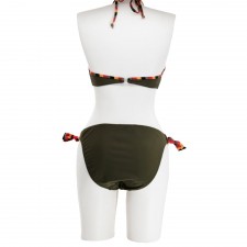 Maillot de bain femme Bikini 2 pièces Kan - Vert Militaire-Orangé