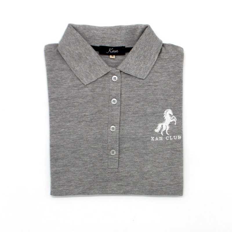 Pull polo homme demi manche coton Kan - Gris
