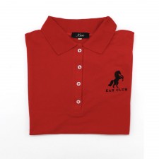 Pull polo homme demi manche coton Kan - Rouge