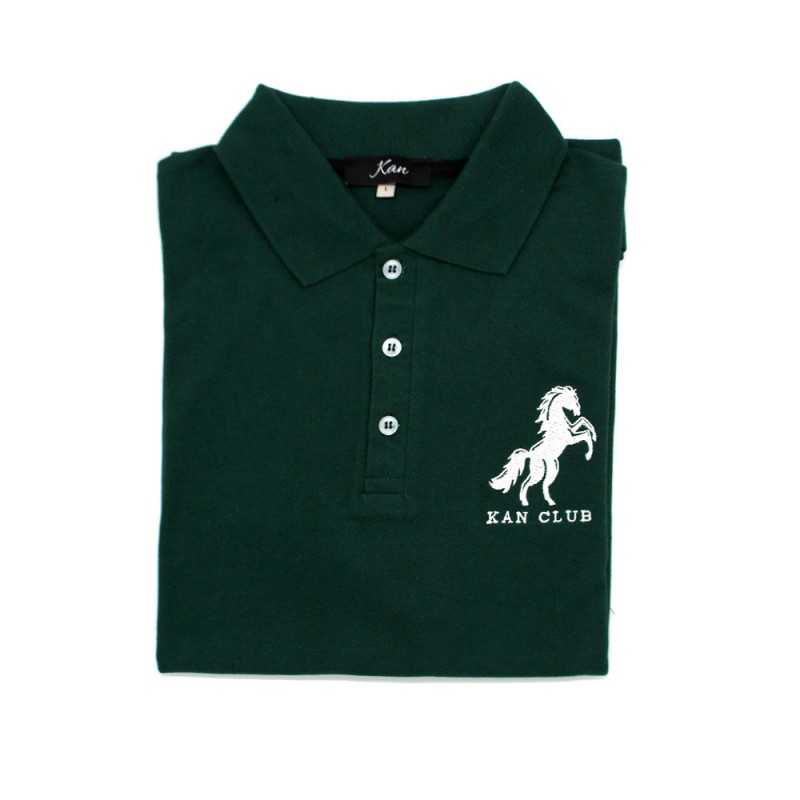 Pull polo homme demi manche coton Kan - Vert