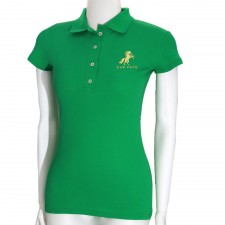 Pull polo femme manches courtes 100% Coton Kan taille S - Vert beauté