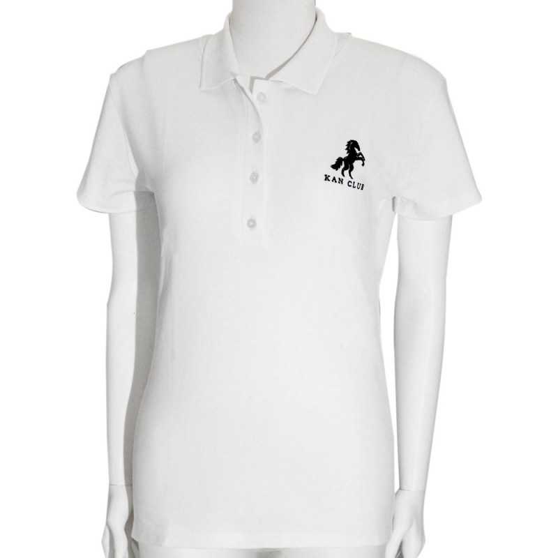 Pull polo femme manches courtes 100% Coton Kan - blanc