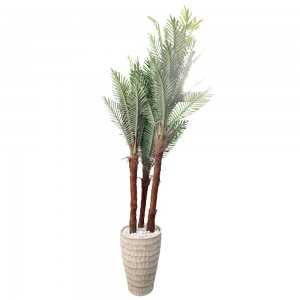 Grand Palmier Phoenix artificiel d’intérieur 3 troncs avec pot en céramique