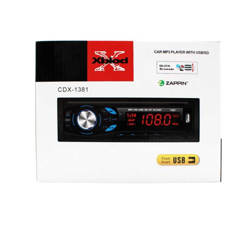 Poste Radio Voiture Bluetooth / USB / MP3 / AUX / SD Télécommande CDX-1381