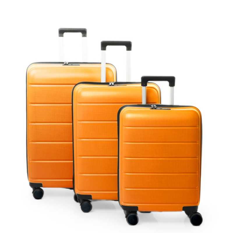 Set de Trois valises avec roues 360° - NEW STYLE BAG - Orangé Vif
