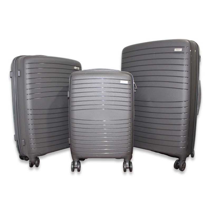 Set de Trois valises avec roues 360° - Maji BAG - Gris Charbon