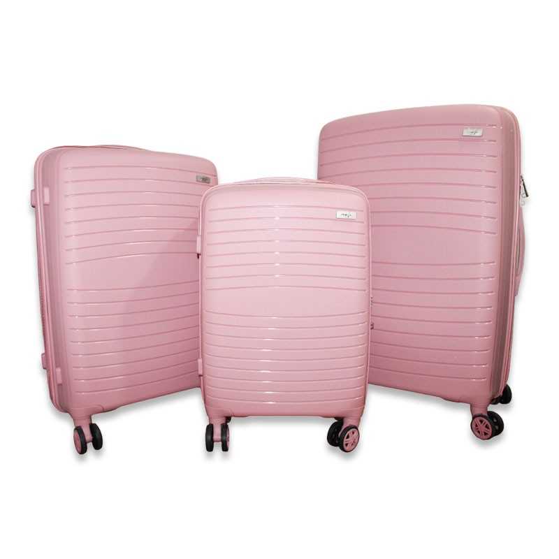 Set de Trois valises avec roues 360° - Maji BAG - Rose