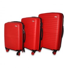 Set de Trois valises avec roues 360° - Maji BAG - Rouge