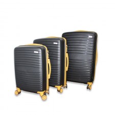 Set de Trois valises avec roues 360° - Maji BAG - Noir & Caramel