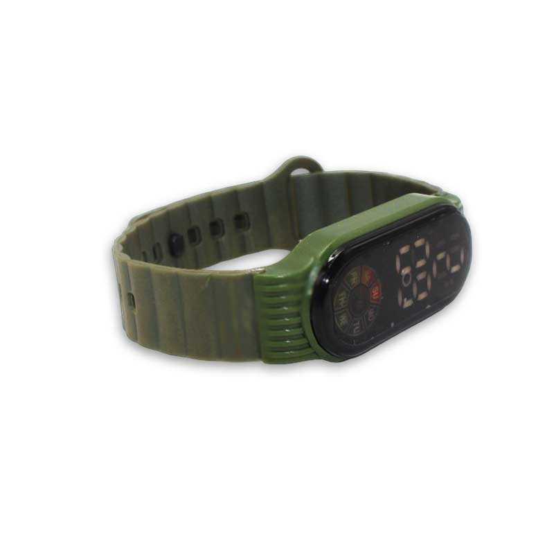 Montre Numérique Tactile À LED Pour Enfant vert militaire