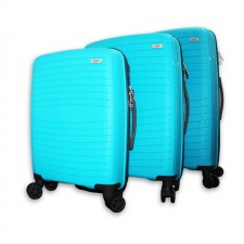 Set de Trois valises avec roues 360° - Maji BAG - Bleu Ciel