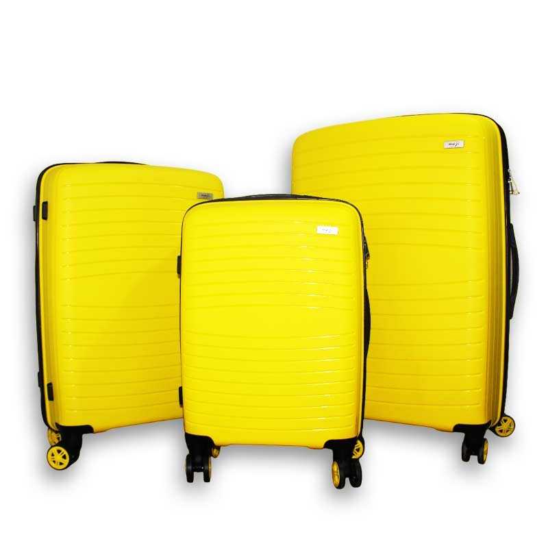 Set de Trois valises avec roues 360° - Maji BAG - jaune