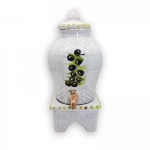 Huilier en céramique Distributeur d'huile d'olive avec support 2 Litres