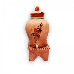 Huilier en céramique Distributeur d'huile d'olive avec support 3 Litres