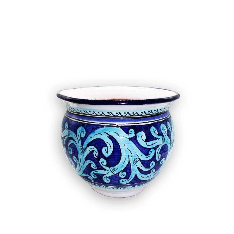 Pot en Céramique Forme Rond Bleu Ciel Grand Modèle