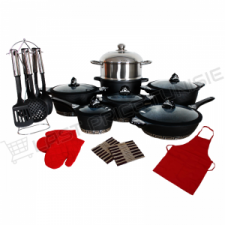 Ensemble de Batteries de cuisine 26pièces granit Noir
