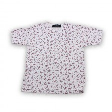 Pull Demi Manche KAN Taille 12 Fleuri Rouge Bordeau Enfants