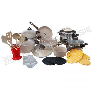 Ensemble de Batteries de cuisine Granit 27pièces Beige - Vente en L...
