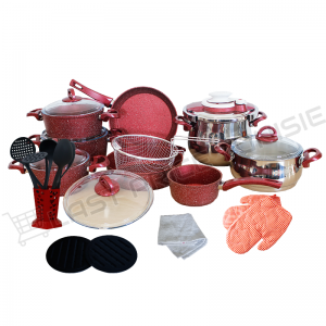 Ensemble de Batteries de cuisine Granite 27pièces Rouge - Vente en ... Ensemble de Batteries de cuisine Granite 27pièces Rouge - Vente en ...