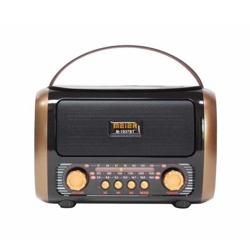 Radio FM BluRadio FM Bluetooth Rechargeable MEIER Noir M-1937BT-BK