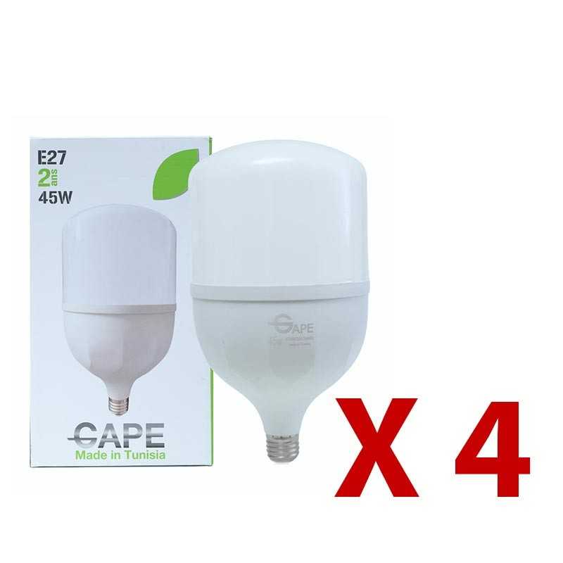 Pack 4 Ampoule LED E27 - 45W Blanc