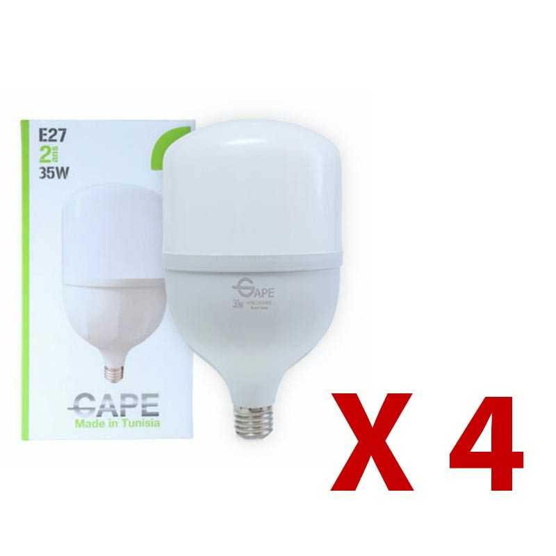 Pack 4 Ampoule LED E27 - 35W Blanc