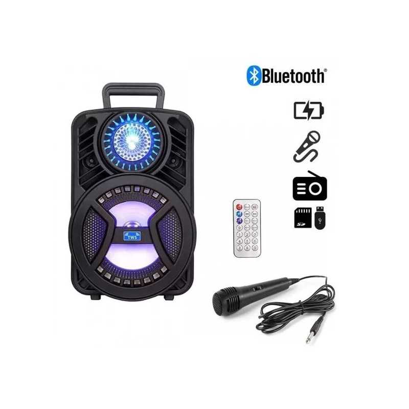Haut Parleur Rechargeable Radio Bluetooth Avec Micro Et Télécommande