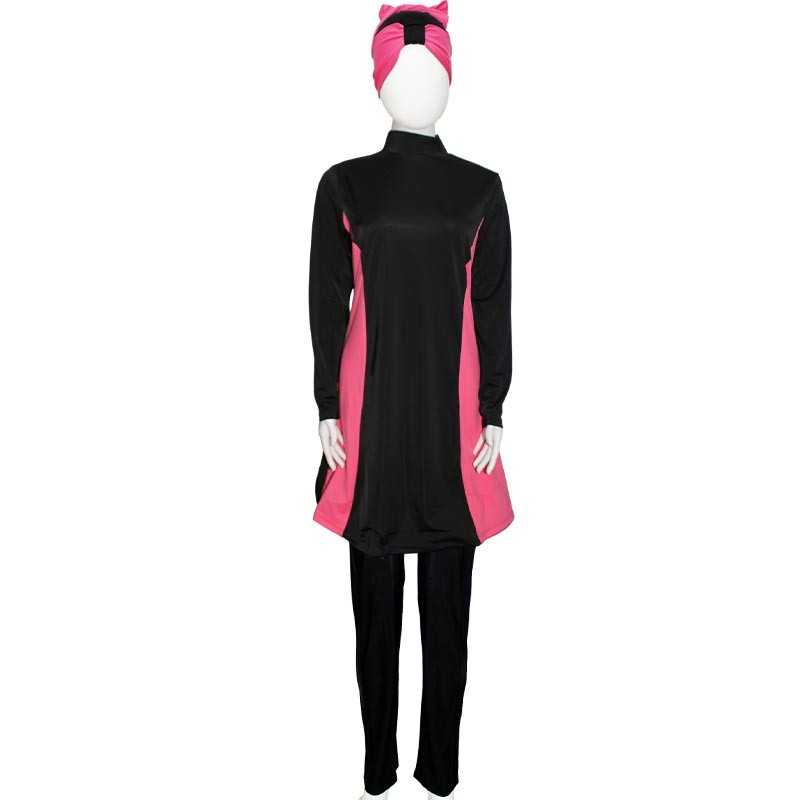 Burkini Femme KAN Taille XL Noir Et Rose