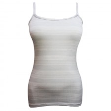 Tricot De Corps Pour Femme KAN Blanc Rayé Taille XL