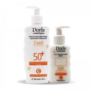 Ecran Solaire Visage Et Corps  Pour Adultes Et Enfants Doris 200 Ml + Lait Apaisant Après Soleil GRATUIT