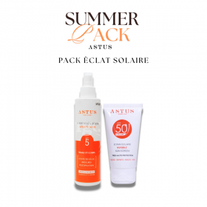 Pack Éclat Solaire Astus : Huile Après Soleil Visage Et Corps ASTUS - 125 ML + Ecran Solaire Invisible SPF 50+ ASTUS - 50 ML
