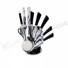 Ensemble Couteaux de cuisine BASS 11pièces Noir