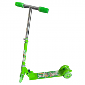 Trottinette Pliable en acier inoxydable Avec 3 Roues Vert - 3884-GR