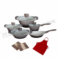 Ensemble de Batteries de cuisine 12 pièces Gris dégradé