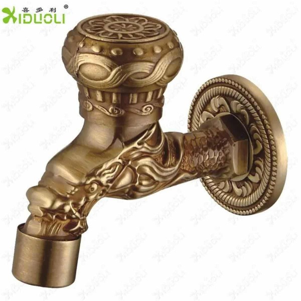 Robinet mural en laiton antique (style dragon)