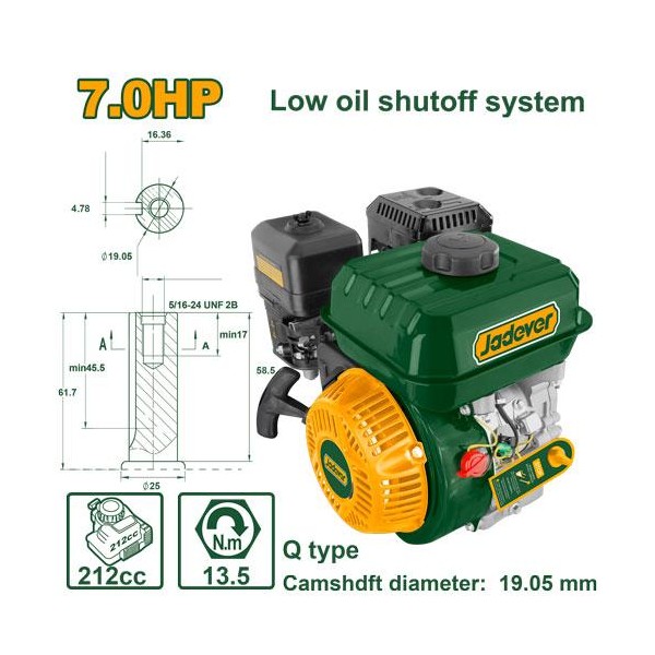 Moteur à essence 7.0HP JADEVER