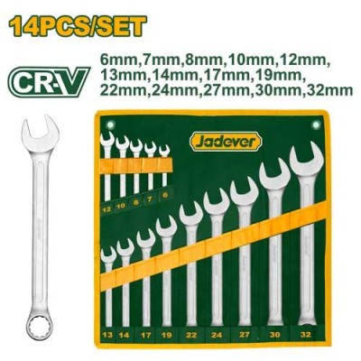 Jeu de 14 clés mixtes 6-32mm JADEVER|Last Price Tunisie