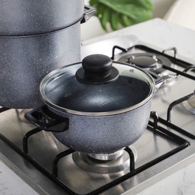 Ensemble de Batterie de Cuisine Granitalia 45 Pièces Gris|Last Price Tunisie