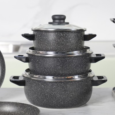 Ensemble de Batterie de Cuisine Granitalia 45 Pièces Noir|Last Price Tunisie