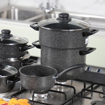 Ensemble de Batterie de Cuisine Granitalia 45 Pièces Noir|Last Price Tunisie