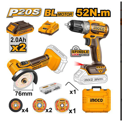 Kit combiné de 2 moteurs sans balais au lithium-ion sans fil CKLI20278|Last Price Tunisie